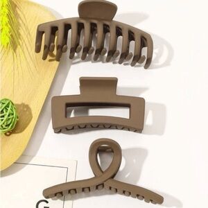 New Brown Hair Claw Clips Set